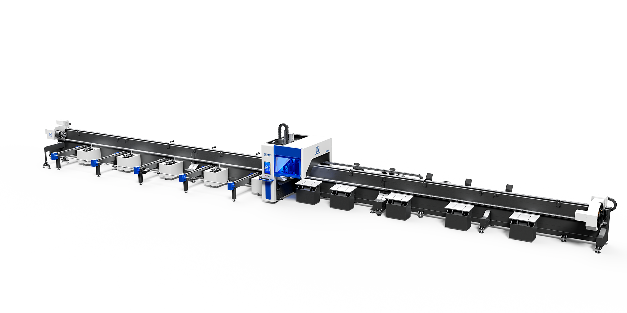 Лазерный станок для резки труб и профиля с тремя патронами LONGXIN K52-III