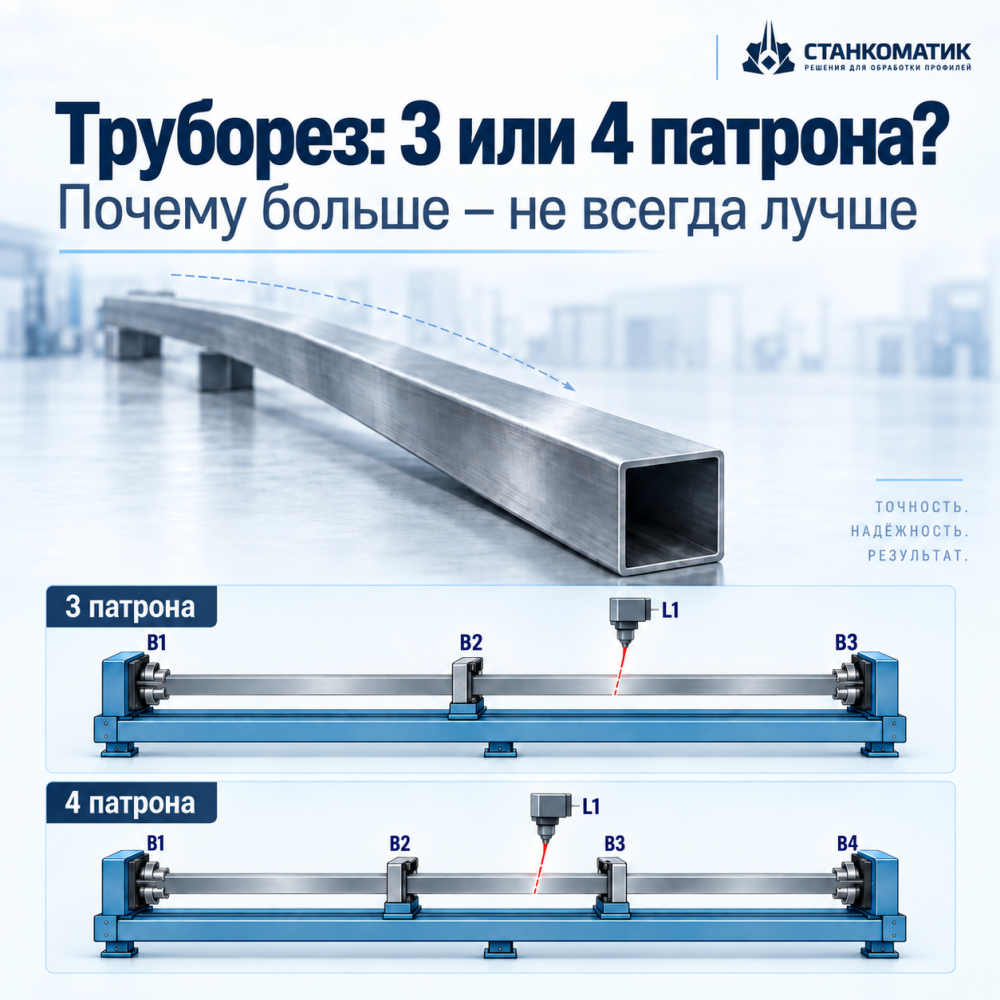 3 или 4 патрона на лазерном труборезе: что лучше?