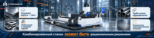 Когда выбрать комбинированный станок лазерной резки листа и труб.