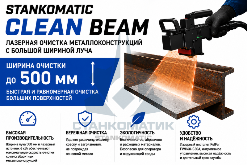 Аппарат лазерной очистки STANKOMATIC CleanBeam