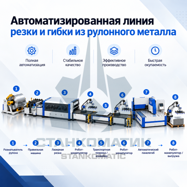 Автоматическая линия резки и гибки металла из рулона AT-JZZ2000