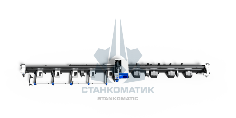 Лазерный станок для резки труб и профиля с тремя патронами LONGXIN K52-III